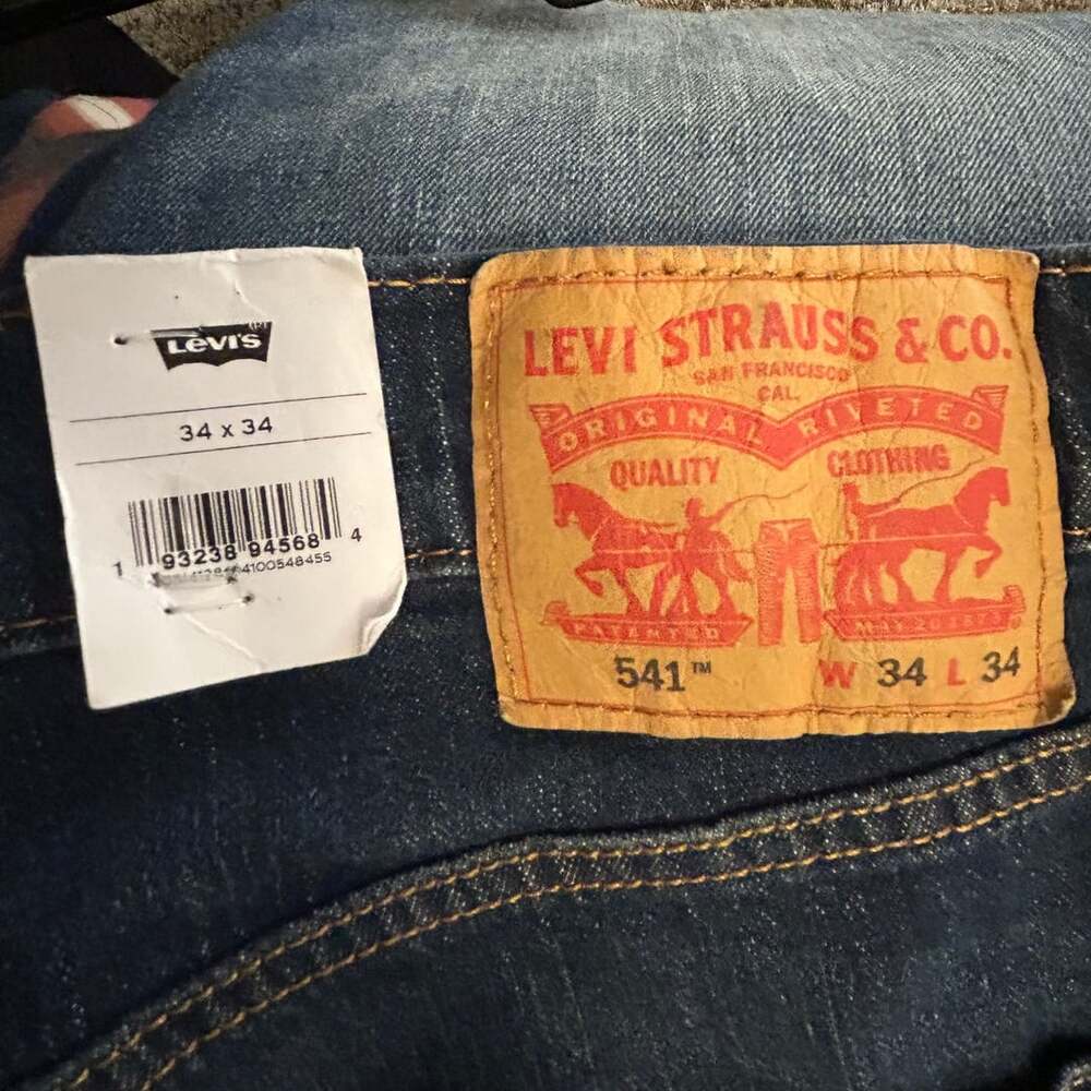 Levi's 541 Athletic Fit Jeans 34x34 Dark Wash Denim - Picture 6 of 7